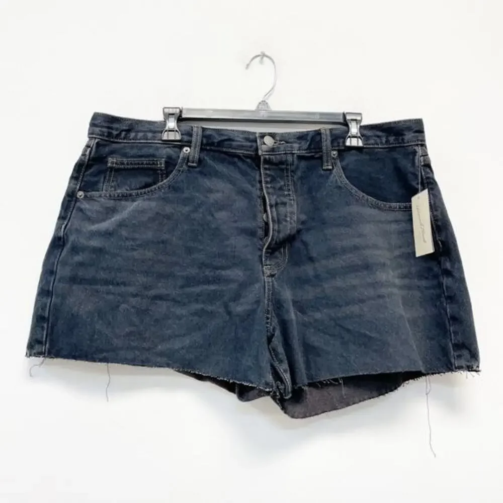 Universal‎ Thread Mid-Rise 90s Baggy Denim Shorts Relaxed Fit Size 16 Black